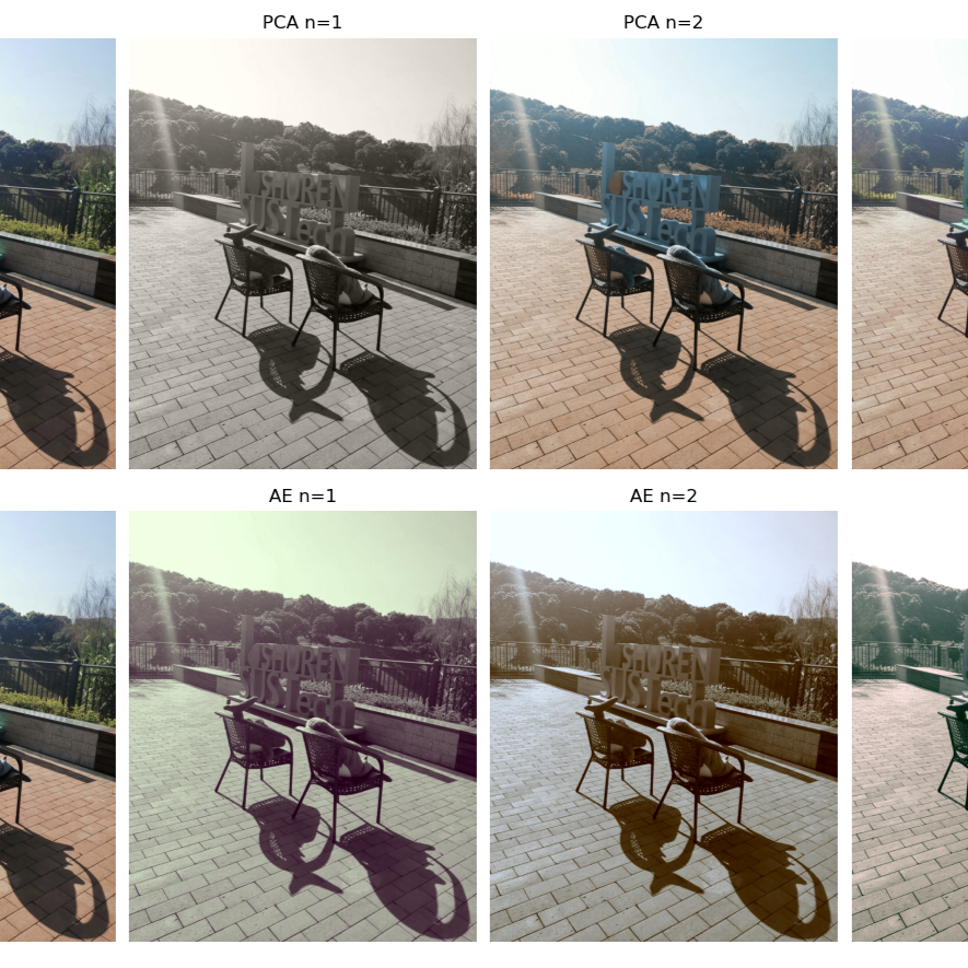PCA and AutoEncoder dimensionality reduction results